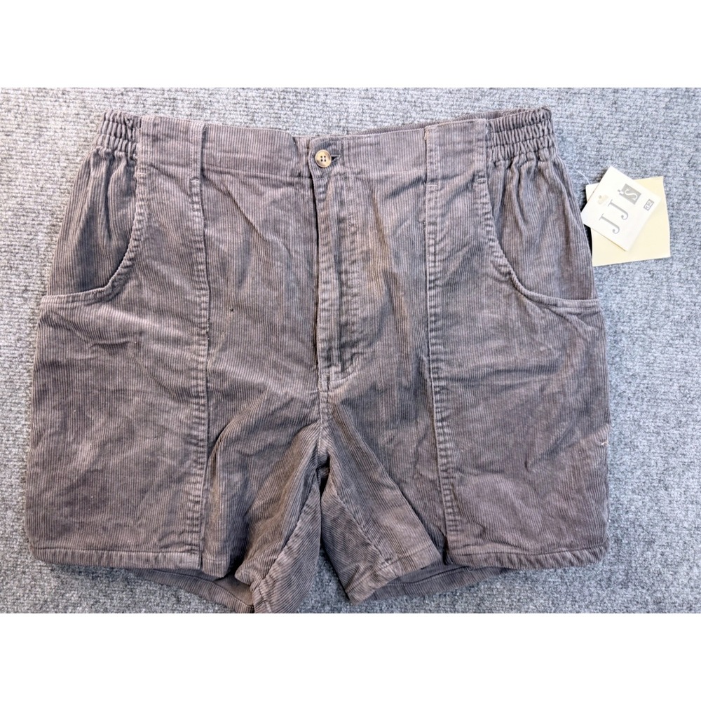 Vintage JJS Corduroy Shorts Mens 32 Gray Cotton Heavyweigh Hiking Workwear Kenya